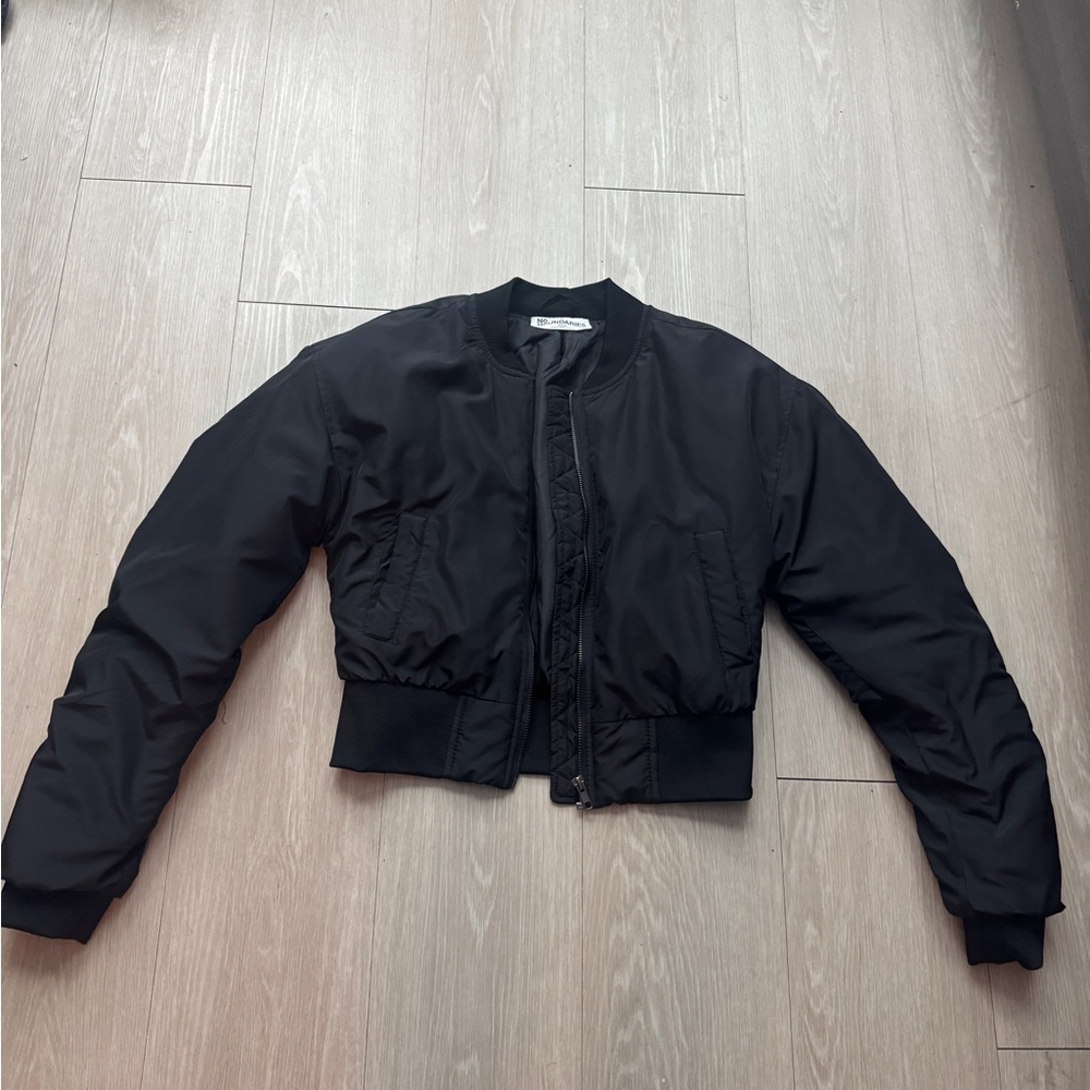 No Boundaries Classic Black Bomber Jacket